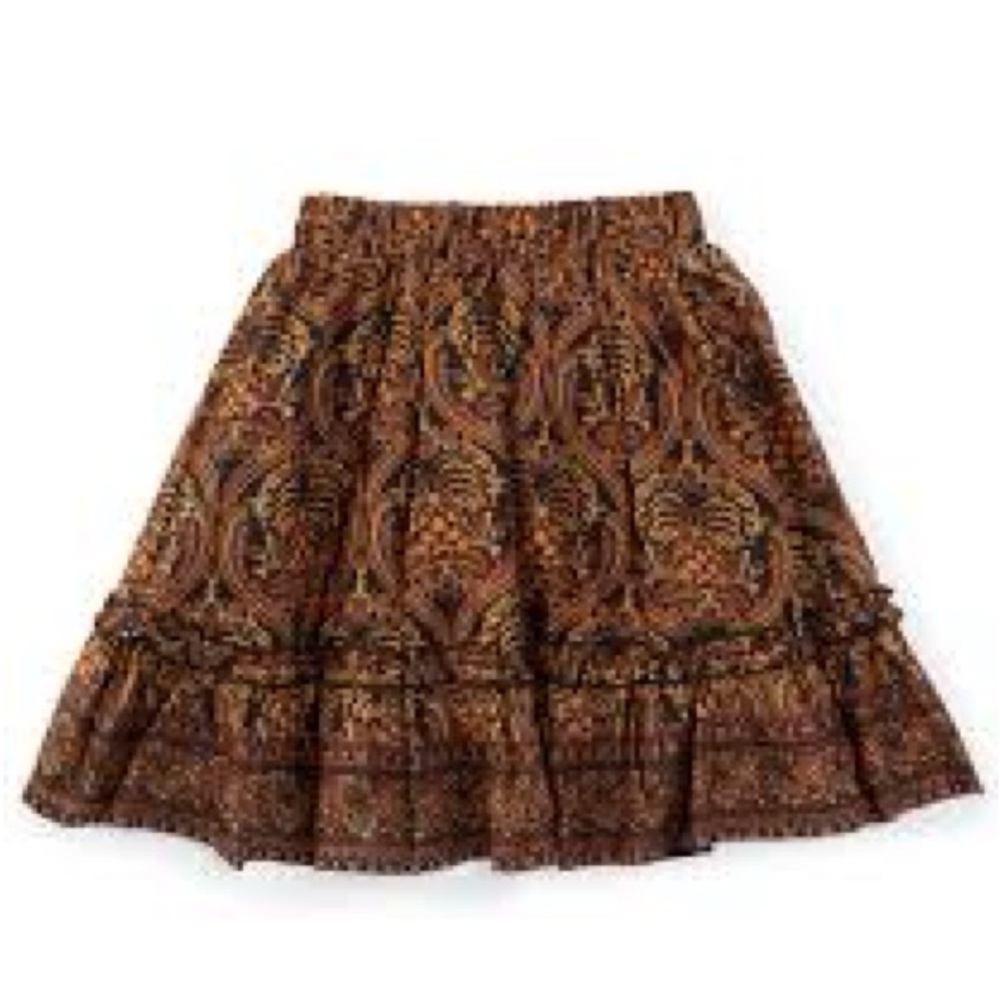 Elegant A-Line Skirt in Brown Pattern